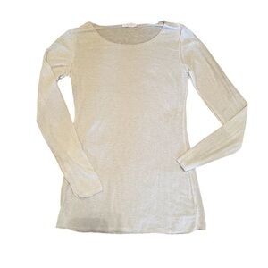 Scandal Long Sleeve White with Silver Metallic top